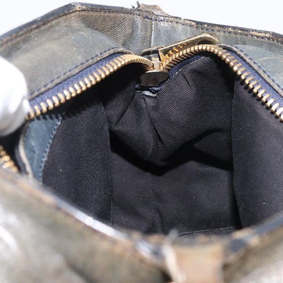 Chloe Etel Hand Bag Leather 2way Gray Gold Auth 171522