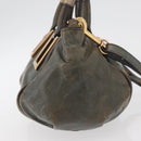 Chloe Etel Hand Bag Leather 2way Gray Gold Auth 171522-5