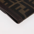 FENDI Zucca Canvas Bifold Wallet Black Brown Auth 171523-10