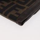 FENDI Zucca Canvas Bifold Wallet Black Brown Auth 171523-11
