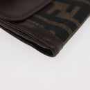 FENDI Zucca Canvas Bifold Wallet Black Brown Auth 171523-8