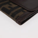 FENDI Zucca Canvas Bifold Wallet Black Brown Auth 171523-9