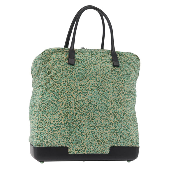 BOTTEGA VENETA Hand Bag Nylon Leather Green Auth 171524