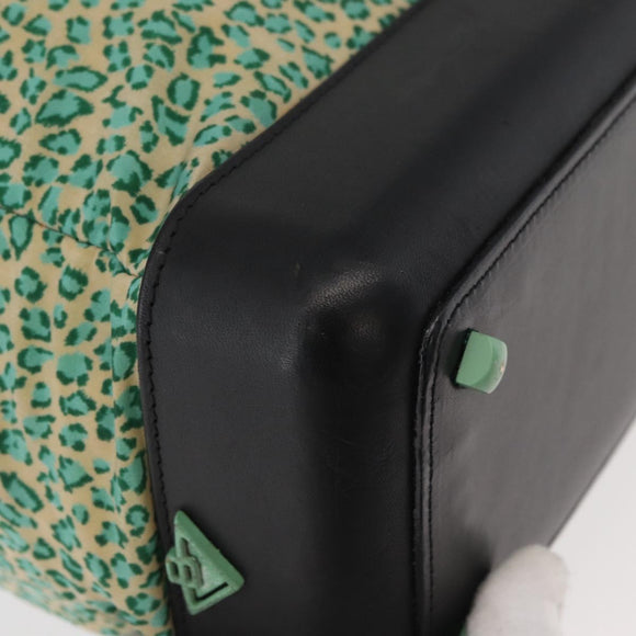 BOTTEGA VENETA Hand Bag Nylon Leather Green Auth 171524
