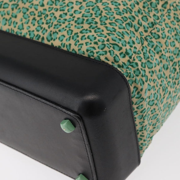 BOTTEGA VENETA Hand Bag Nylon Leather Green Auth 171524