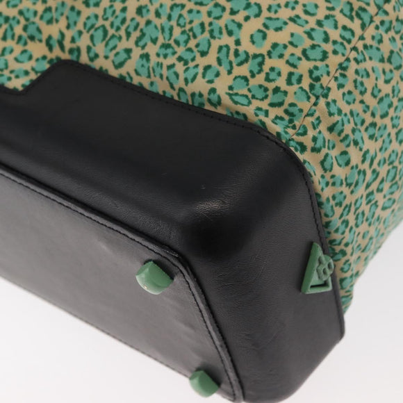 BOTTEGA VENETA Hand Bag Nylon Leather Green Auth 171524