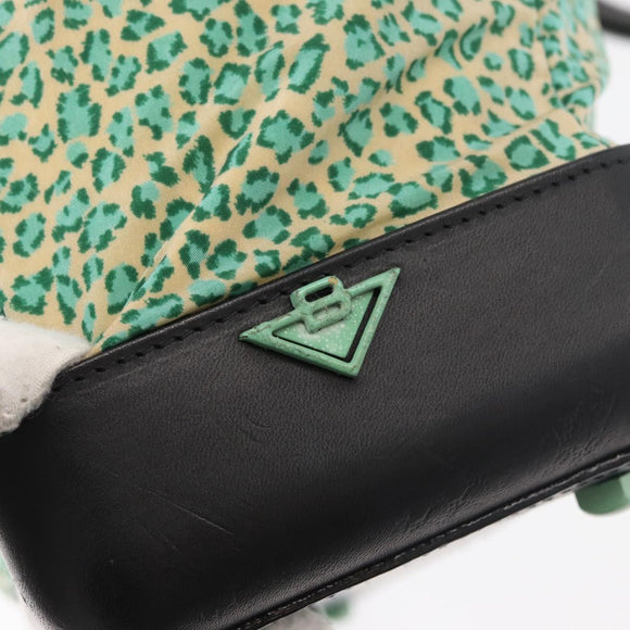 BOTTEGA VENETA Hand Bag Nylon Leather Green Auth 171524