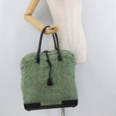 BOTTEGA VENETA Hand Bag Nylon Leather Green Auth 171524-24