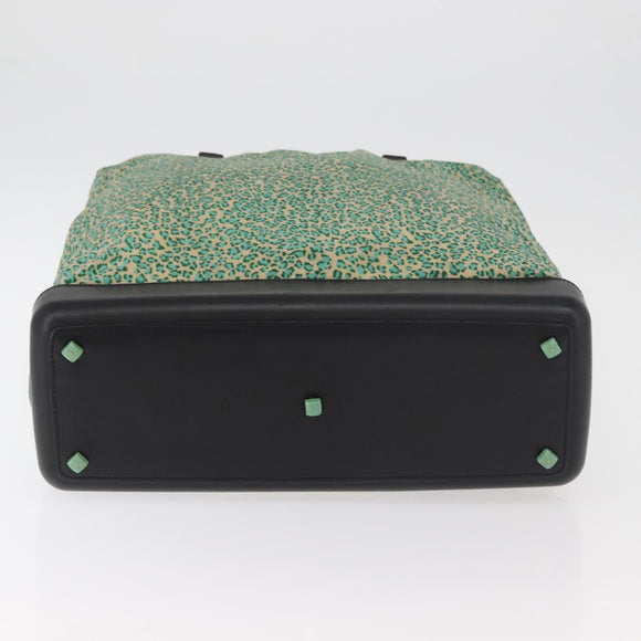 BOTTEGA VENETA Hand Bag Nylon Leather Green Auth 171524