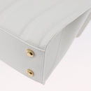 Salvatore Ferragamo Gancini Chain Bag Leather 2way White Gold Auth 171530M-15