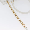 Salvatore Ferragamo Gancini Chain Bag Leather 2way White Gold Auth 171530M-16