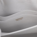 Salvatore Ferragamo Gancini Chain Bag Leather 2way White Gold Auth 171530M-20