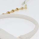 Salvatore Ferragamo Gancini Chain Bag Leather 2way White Gold Auth 171530M-8