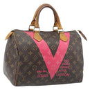 LOUIS VUITTON Monogram V Line Speedy 30 Hand Bag Pink LV Auth 171531A-1