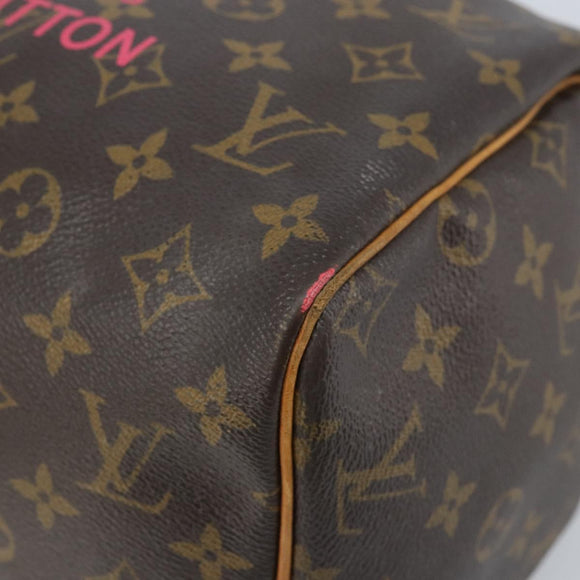 LOUIS VUITTON Monogram V Line Speedy 30 Hand Bag Pink LV Auth 171531A