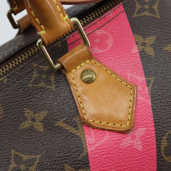 LOUIS VUITTON Monogram V Line Speedy 30 Hand Bag Pink LV Auth 171531A