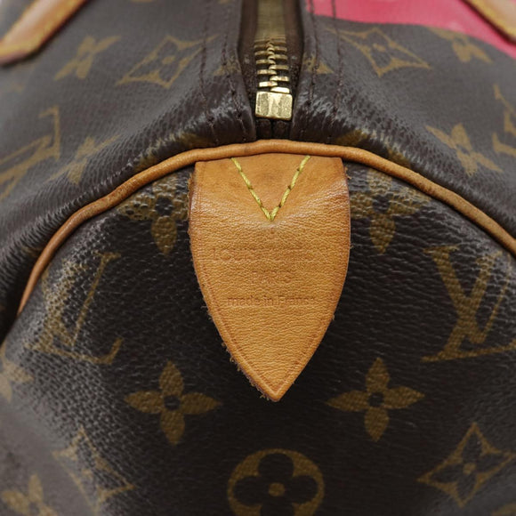 LOUIS VUITTON Monogram V Line Speedy 30 Hand Bag Pink LV Auth 171531A