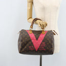LOUIS VUITTON Monogram V Line Speedy 30 Hand Bag Pink LV Auth 171531A-22