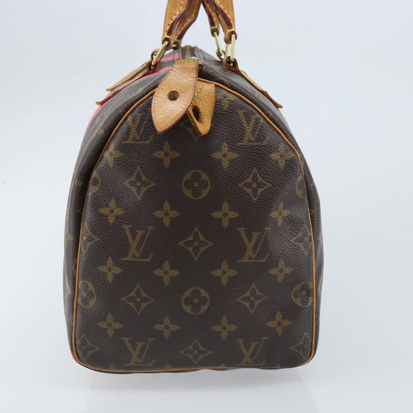 LOUIS VUITTON Monogram V Line Speedy 30 Hand Bag Pink LV Auth 171531A