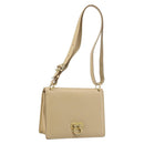 Salvatore Ferragamo Gancini Shoulder Bag Leather Beige Gold Auth 171532-1