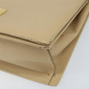 Salvatore Ferragamo Gancini Shoulder Bag Leather Beige Gold Auth 171532-9