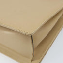 Salvatore Ferragamo Gancini Shoulder Bag Leather Beige Gold Auth 171532-15