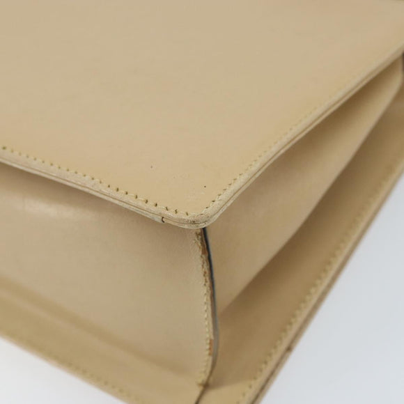 Salvatore Ferragamo Gancini Shoulder Bag Leather Beige Gold Auth 171532