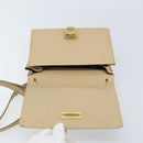 Salvatore Ferragamo Gancini Shoulder Bag Leather Beige Gold Auth 171532-10