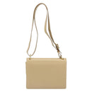 Salvatore Ferragamo Gancini Shoulder Bag Leather Beige Gold Auth 171532-2