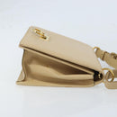 Salvatore Ferragamo Gancini Shoulder Bag Leather Beige Gold Auth 171532-3