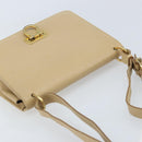 Salvatore Ferragamo Gancini Shoulder Bag Leather Beige Gold Auth 171532-6