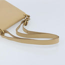 Salvatore Ferragamo Gancini Shoulder Bag Leather Beige Gold Auth 171532-7