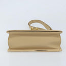 Salvatore Ferragamo Gancini Shoulder Bag Leather Beige Gold Auth 171532-5