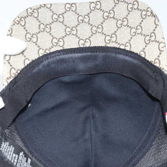 GUCCI GG Supreme Web Sherry Line Cap PVC L Beige Red Green 426887 Auth 171533
