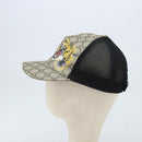 GUCCI GG Supreme Web Sherry Line Cap PVC L Beige Red Green 426887 Auth 171533-4