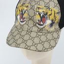 GUCCI GG Supreme Web Sherry Line Cap PVC L Beige Red Green 426887 Auth 171533-8