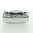 FENDI Zucca Canvas Chain Shoulder Pouch Nano Bucket Bag Silver Auth 171535M-5