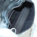 FENDI Zucca Canvas Chain Shoulder Pouch Nano Bucket Bag Silver Auth 171535M-10