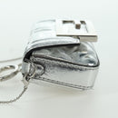 FENDI Zucca Canvas Chain Shoulder Pouch Nano Bucket Bag Silver Auth 171535M-3