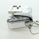 FENDI Zucca Canvas Chain Shoulder Pouch Nano Bucket Bag Silver Auth 171535M-4