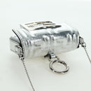 FENDI Zucca Canvas Chain Shoulder Pouch Nano Bucket Bag Silver Auth 171535M-6