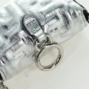 FENDI Zucca Canvas Chain Shoulder Pouch Nano Bucket Bag Silver Auth 171535M-14