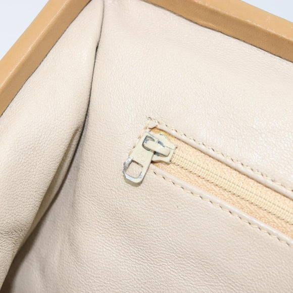 CHANEL Matelasse Chain Shoulder Bag Lamb Skin Beige Gold CC Auth 171543