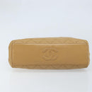 CHANEL Matelasse Chain Shoulder Bag Lamb Skin Beige Gold CC Auth 171543-5