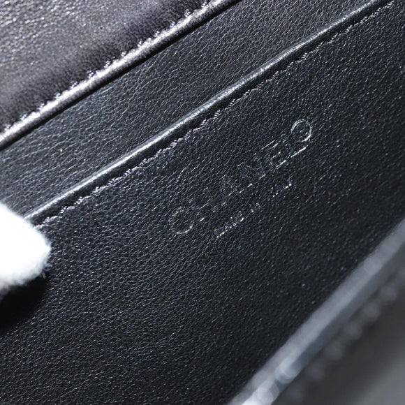 CHANEL Mademoiselle Clutch Bag Patent leather Silver Multicolor CC Auth 171544V
