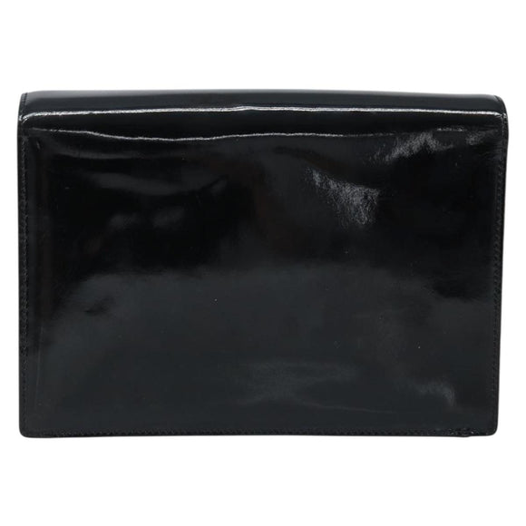 CHANEL Mademoiselle Clutch Bag Patent leather Silver Multicolor CC Auth 171544V