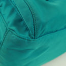 PRADA Shoulder Bag Nylon Turquoise Blue Gold Auth 171551A-16