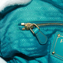PRADA Shoulder Bag Nylon Turquoise Blue Gold Auth 171551A-29