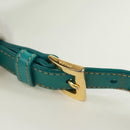 PRADA Shoulder Bag Nylon Turquoise Blue Gold Auth 171551A-8