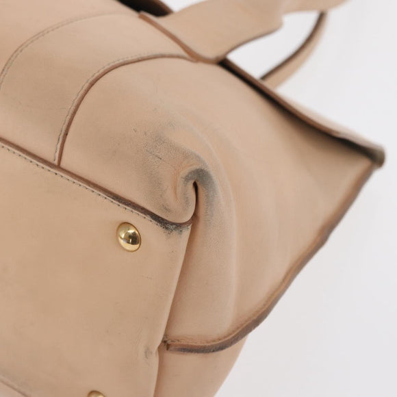 Salvatore Ferragamo Gancini Shoulder Bag Leather Pink Gold Auth 171552